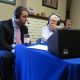 Dr. Landers on the air with WCLV’s Bob Conrad during a remote broadcast at Hanson Services